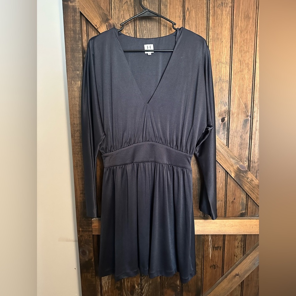 Halston Heritage Dark Gray Long Sleeve Dress